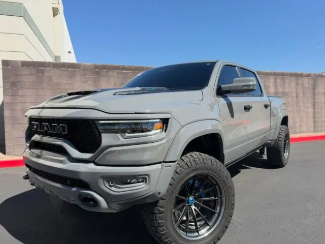 🛡️Built Wide - Covered Right.🛡️ This 2023 Ram TRX came in for targeted protection where it matters most. We installed our Highway Pack Coverage Option using @xpel Ultimate Plus Paint Protection Film, covering the paint-matched front bumper, grille, skid plate, rockers, and fender flares—areas that take the most abuse on and off the road. This package keeps the custom-painted components protected from chips and debris without going full front, focusing on real-world impact zones. Looking to protect your truck where it actually takes hits? 📞📲 Call or DM us today to book your Paint Protection Film install! 📞📲 Az Auto Aesthetics 7613 E Ray Rd #114, Mesa, AZ 85212 Open: M–F 8:30–6 PM | Sat 9–2 PM / 📞 (480) 241-9324 #xpel #xpelppf #ramtrx
