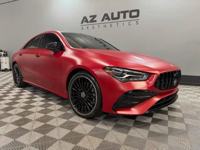 🕷️Stealth, Done Right.🕷️ This 2026 Mercedes CLA250 came in for a full transformation. We installed our Full-Body Coverage Option of @xpel Stealth Paint Protection Film, giving the entire vehicle a satin finish while protecting every panel from daily wear. We followed it with a ceramic over-coat to support the finish and make upkeep easier over time. The owner also opted for our 5-Window + Windshield Ceramic Tint using @xpel XR Prime, improving heat rejection and overall cabin comfort. Looking to transform and protect your vehicle the right way? 📞📲 Call or DM us today to book your Paint Protection Film, Ceramic Coating, or Window Tint! 📞📲 Az Auto Aesthetics 7613 E Ray Rd #114, Mesa, AZ 85212 Open: M–F 8:30–6 PM | Sat 9–2 PM / 📞 (480) 241-9324 #xpel #xpelstealth #mercedescla250