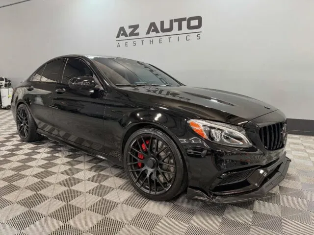 ♠️Cleaned Up and Blacked Out♠️ This 2019 Mercedes C63S came in to have the finish corrected and the front end refreshed. We performed a two-stage paint correction, removing the majority of surface defects and bringing back sharp, even clarity—no coating on this one, just properly refined paint. Up front, we removed and replaced the existing Front bumper film with @xpel Ultimate Plus Paint Protection Film. We also installed @xpel black PPF on the hood to clean up cosmetic wear and keep the look consistent. To finish it off, we swapped in a black GT-style grille and updated the badges to match, tying the whole front end together. Looking to clean up and refresh your build the right way? 📞📲 Call or DM us today to book your Paint Correction or PPF install! 📞📲 Az Auto Aesthetics 7613 E Ray Rd #114, Mesa, AZ 85212 Open: M–F 8:30–6 PM | Sat 9–2 PM / 📞 (480) 241-9324 #xpel #mercedesamg #xpelppf