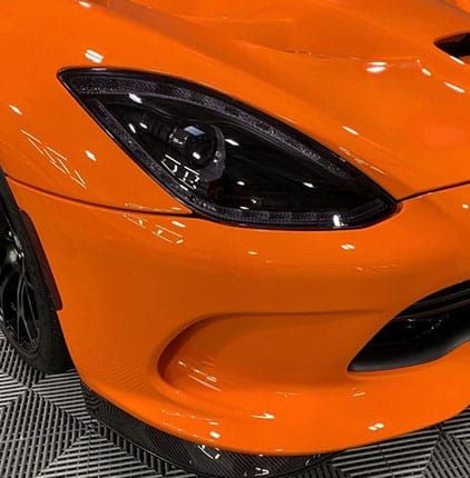 Dodge SRT Viper close-up on headlights