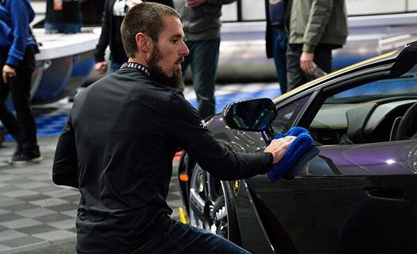 Brenan J. Offering Car Detailing Services On Lamborghini Aventador