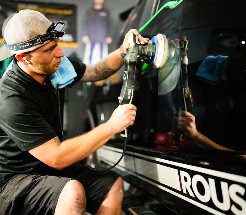 Ahwatukee Professional Detailing Applying Paint Correction Techniques on a Rolls Royce