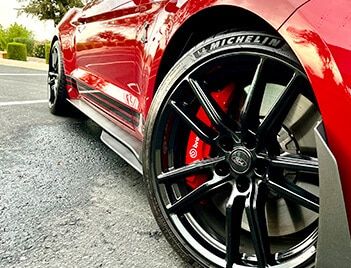 Powder Coat On Red Ford Shelby GT500 Wheels And Rims