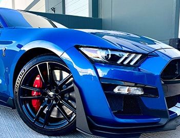High Quality Vinyl Wrapping On Blue Hertz Ford Mustang Shelby In Mesa, AZ