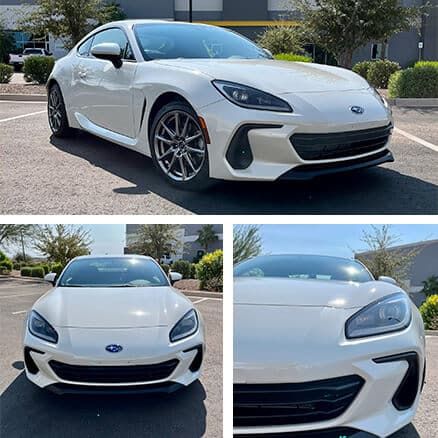 White Subaru BRZ With PPF And Clear Bra