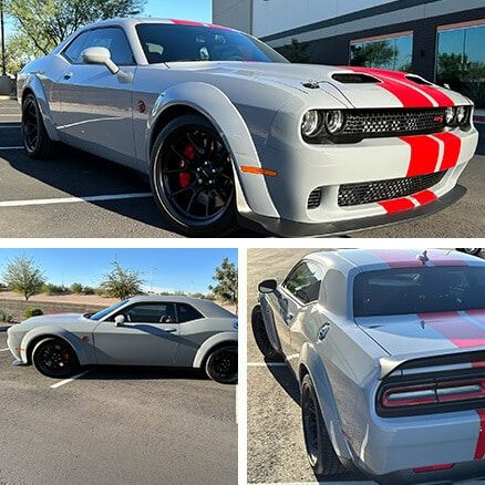 Recent Detailing Service On A White Dodge Challenger