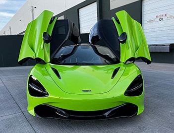 Powder Coat The Wheels And Rims On Green McLaren 720S Sports Car