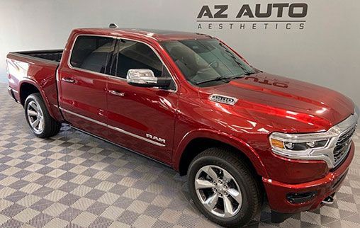 Ram Red Car At Arizona Ceramic Coatings for Display